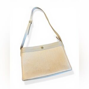 Vintage Etienne Aigner Cream Woven Shoulder Bag